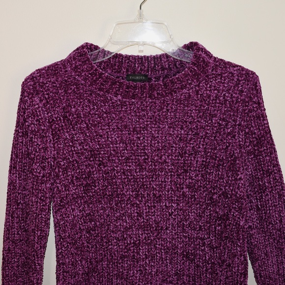 Talbots Purple Cozy Chenille Knit Sweater - Picture 2 of 6